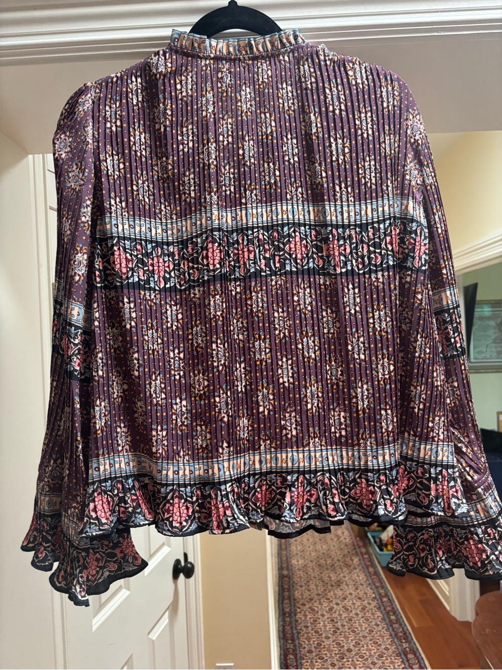 Sézane “Nelea” Bohemian Violet Floral Peasant Blouse - Picture 8 of 8